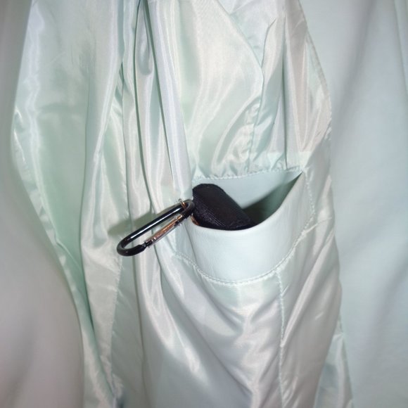 Dennis Basso Faux Leather Quilted Jacket Embroidery Mint Color Size L Chic - Picture 4 of 10